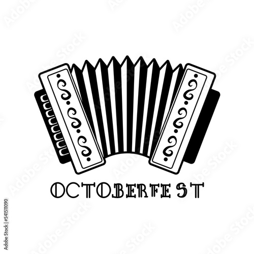 Sketch of an accordion icon Musical instrument Oktoberfest Vector