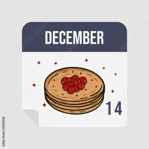 Christmas advent calendar. Countdown to Christmas. December 14st. Vector illustration photo