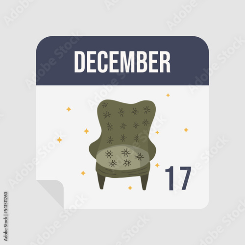 Christmas advent calendar. Countdown to Christmas. December 17st. Vector illustration photo