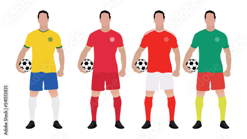World football championship group g team with their team kit
