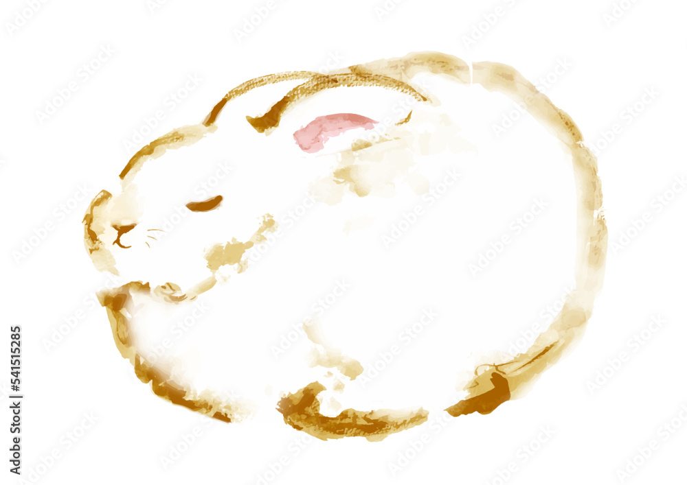 うさぎの水彩風イラスト　ベクター