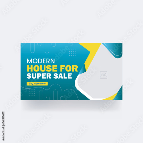 Real estate house sell banner youtube thumbnail template web banner cover for sale post template