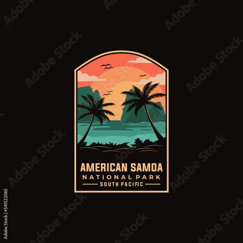 American samoa national park vector graphic template in badge emblem style patch illustration.
