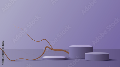 Purple background product showing pedestal scene with geometric platform. display stand stage showcase on the podium your product from customer in room. vector design.