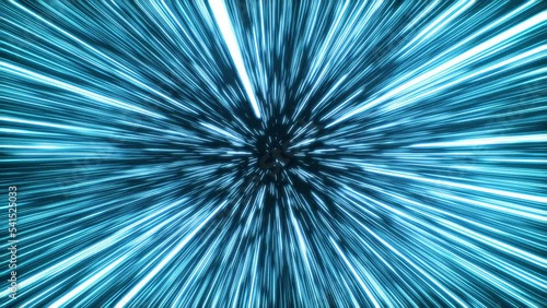 Hyperspace Jump. Flying Through the Universe Lightspeed Tunnel. Acceleration and Slowdown of Abstract Spaceship Like Star Wars Effect. Speed of Light Concept 4k. Frames 145-197 are Loop-able