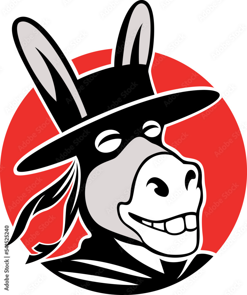 Donkey Smile with Gaucho Hat and Eyes Mask Donkey Smile with Gaucho Hat and Eyes Mask