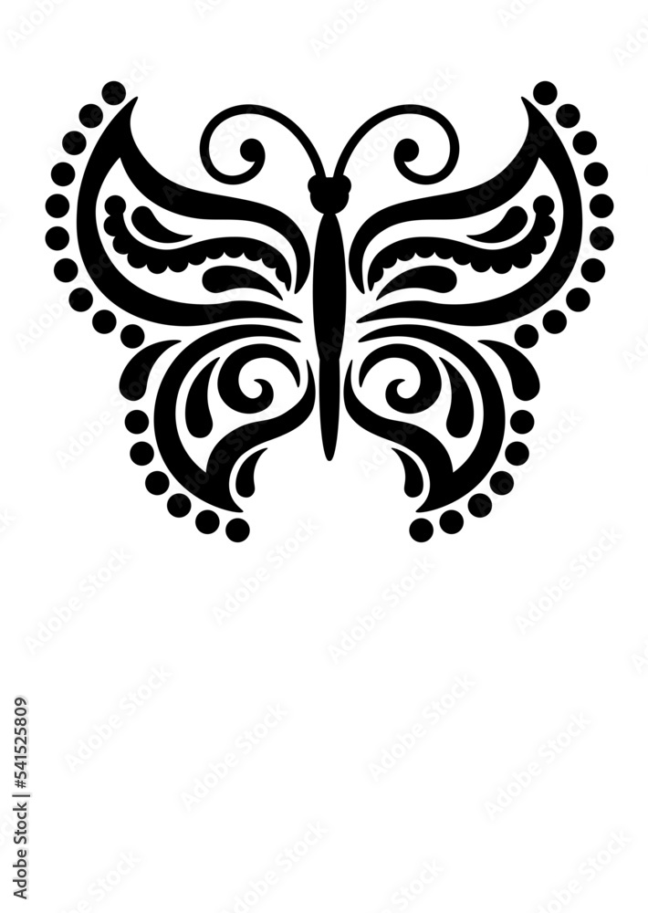 Butterfly print. Isolated on transparent background.