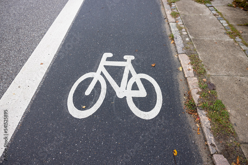 A photo showing a bicycle sign n the bicycle path. © ArDan