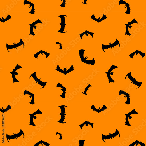 halloween silhouette bat texture on an orange background