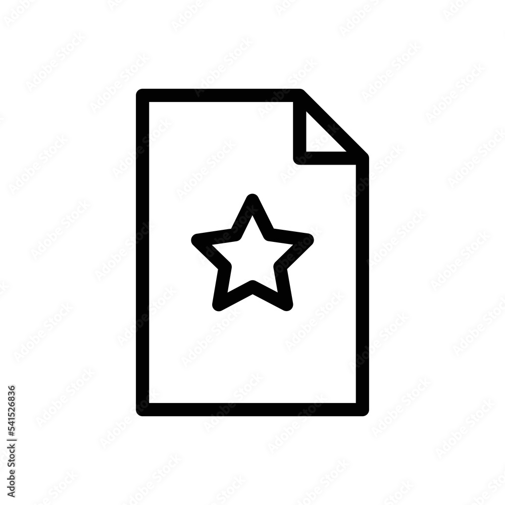 Paper document line icon illustration with star. icon related to file star. Simple vector design editable. Pixel perfect at 32 x 32 Paper document line icon illustration with star. icon related to file star. Simple vector design editable. Pixel perfect at 32 x 32