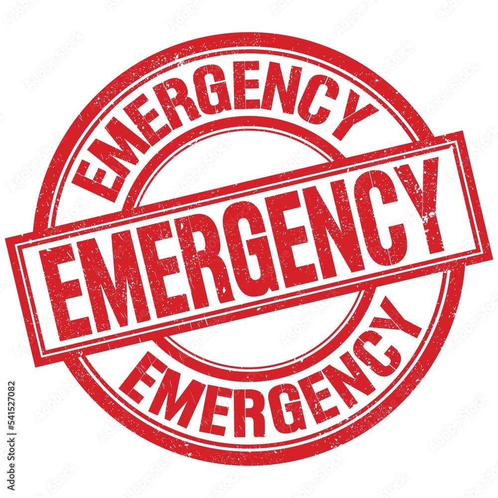 EMERGENCY written word on red stamp sign EMERGENCY written word on red stamp sign