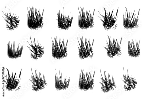 set of grass silhouettes