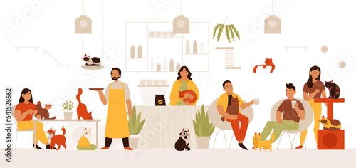 Pets Cat Cafe Composition