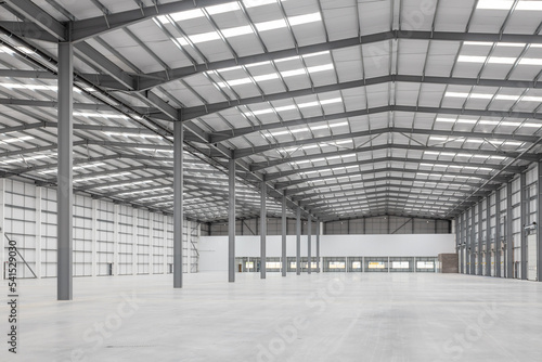 An interior of a large warehouse