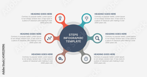 Six Options Circle Infographic Template Design