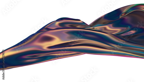 3d render shape abstract cloth iridescent background transparent banner