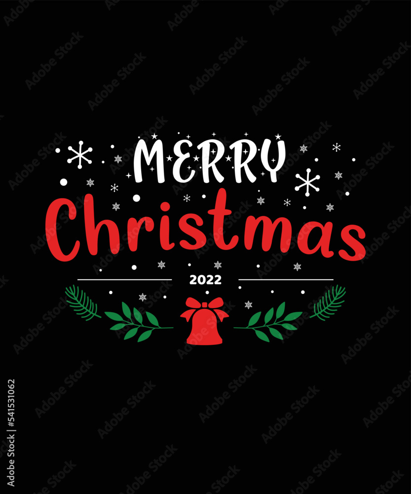 Naklejka premium Christmas typography t-shirt design