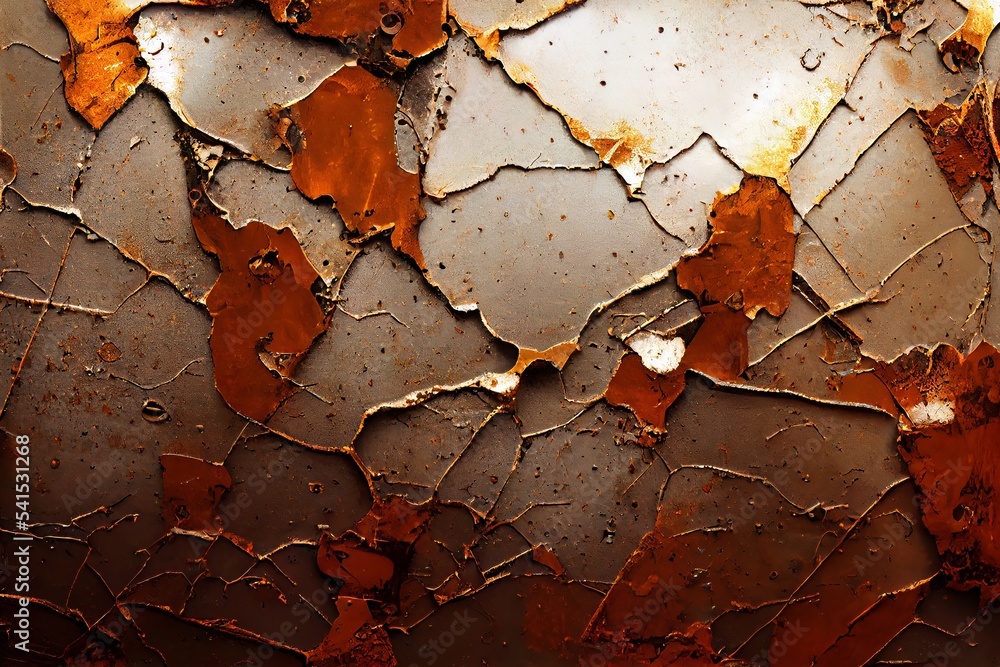 Rusted metal backround, distressed grunge background. Old metallic iron panel.