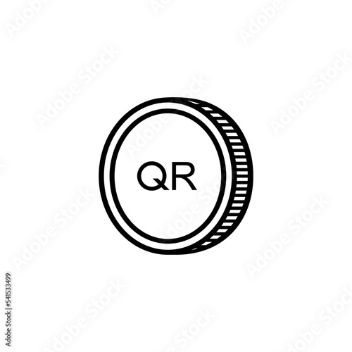 Qatar Currency Icon Symbol, Qatari Riyal, QAR Sign. Vector Illustration