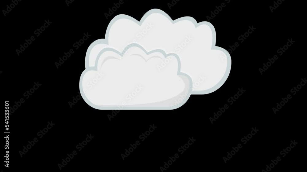 cloud icon animation with raindrops falling, on a transparent background cloud icon animation with raindrops falling, on a transparent background