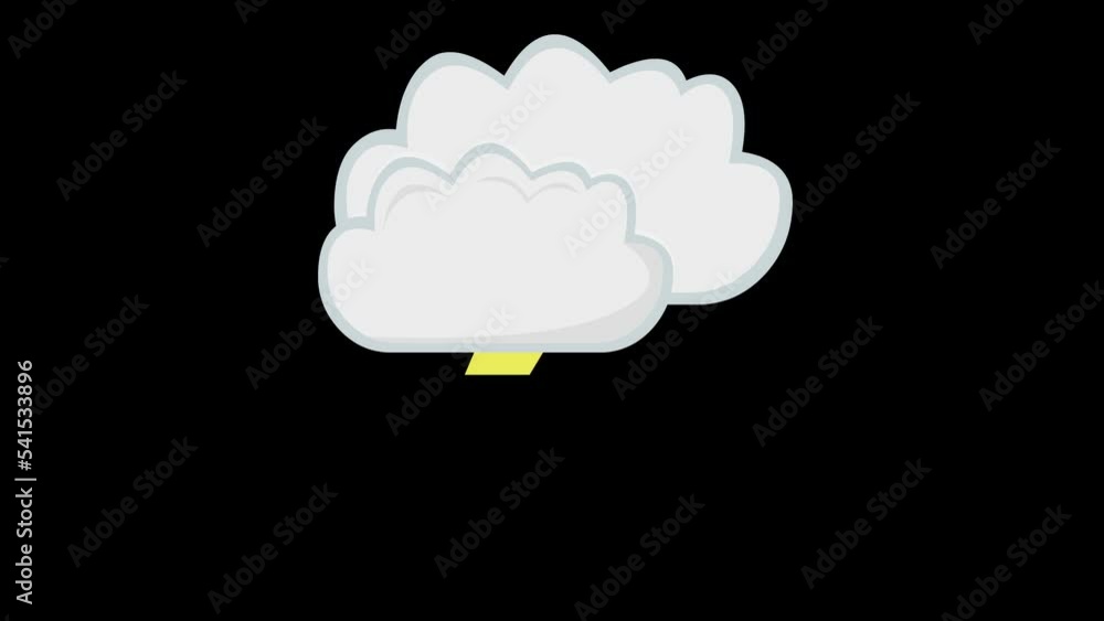 Cloud icon animation with lightning or thunder, on a transparent background Cloud icon animation with lightning or thunder, on a transparent background
