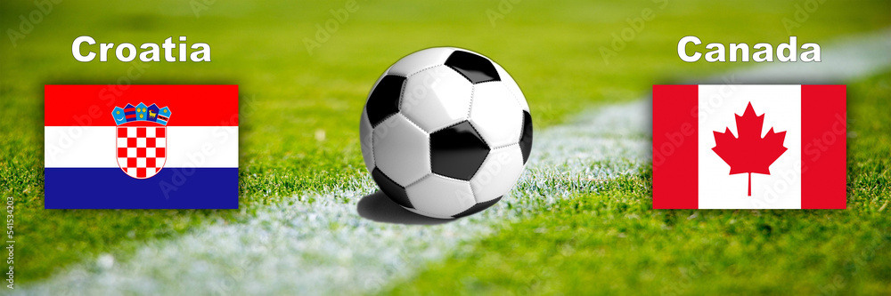Fototapeta premium Fussballspiel Kroatien vs. Kanada