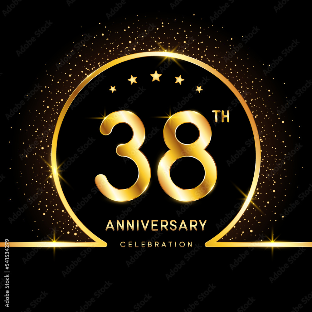 38th-anniversary-golden-anniversary-template-design-for-celebration