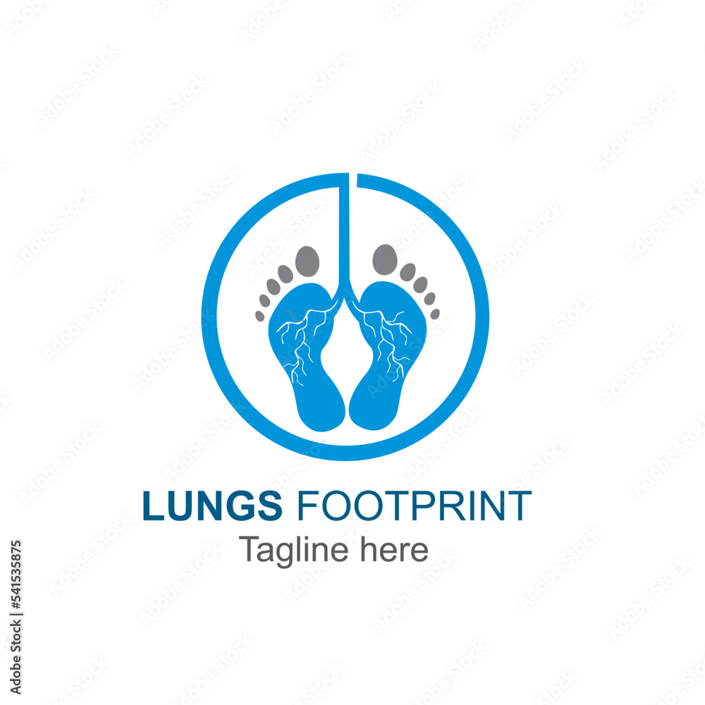 lung footprint logo design concept lung footprint logo design concept