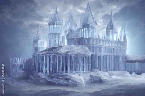 Realistic 3D Illustration  Ice Castle 