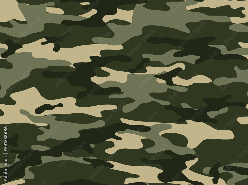 Fototapeta premium Camouflage seamless pattern of spots. Abstract military camo. Modern print on clothes and fabric Vector