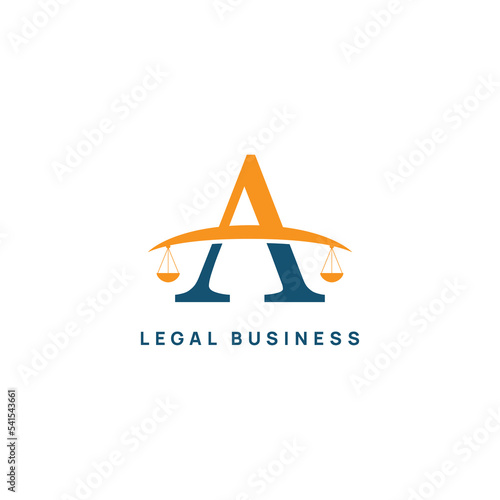 A Letter Legal Business Logo, Law and Attorney logo in alphabet with  letter A