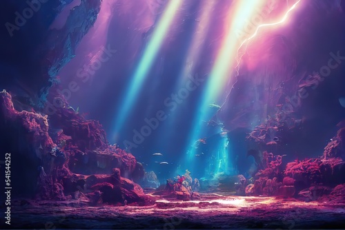 Fantasy Lost City Under a Deep Ocean