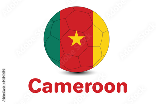FIFA Football World Cup 2022 With Cameroon Flag. Qatar world cup 2022. Cameroon flag illustration.
 photo