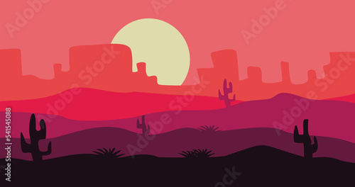 red twilight gradation rocky mountain expanse background