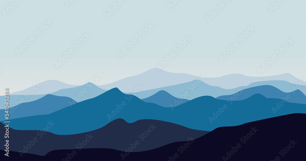 blue gradient mountain nature background