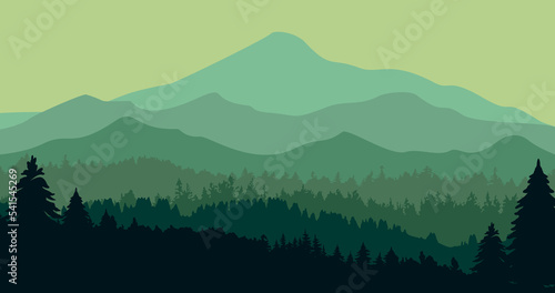 green gradation high mountains nature background © adi