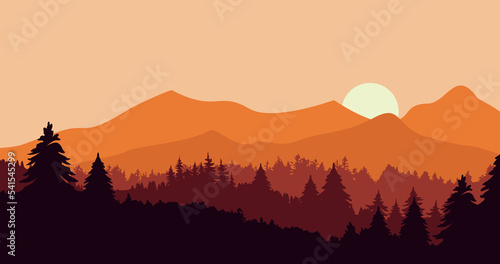 red gradient black mountain nature background