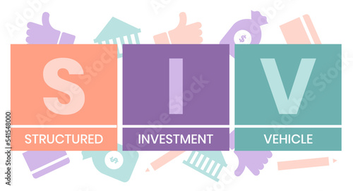 SIV - structured investment vehicle. business concept. vector illustration concept with keywords and icons. lettering illustration with icons for web banner, flyer, landing page, presentation