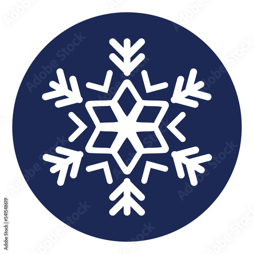 Snowflake. Vector icon with geometrical snowflake. Winter and New Year themes