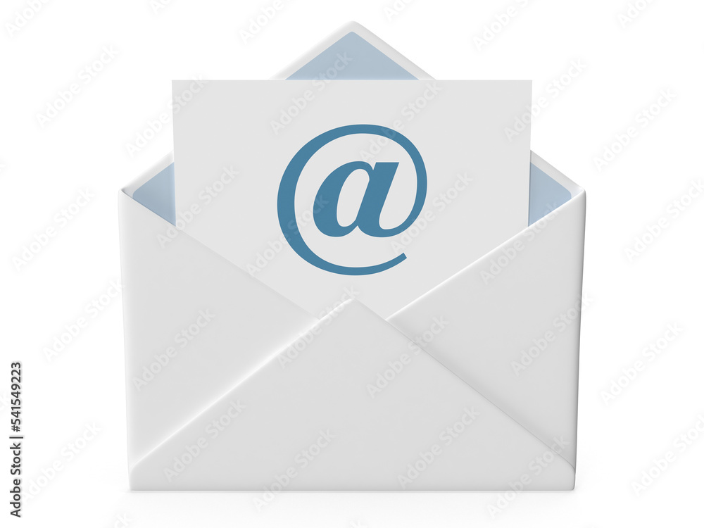 White Envelope and At Symbol White Envelope and At Symbol