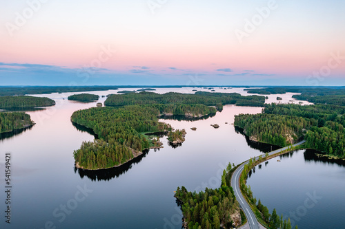 sunset over the lake photo