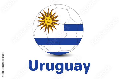 FIFA Football World Cup 2022 With Uruguay Flag. Qatar world cup 2022. Uruguay flag illustration.
 photo