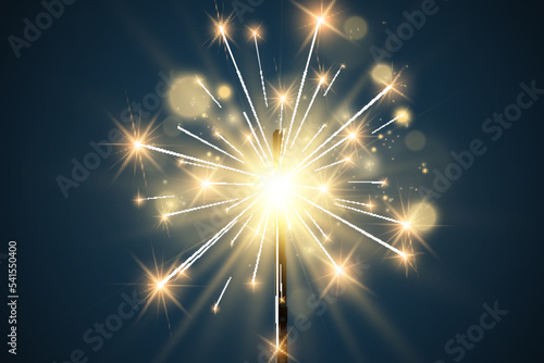 	
Vector illustration of sparklers on a transparent background.	
