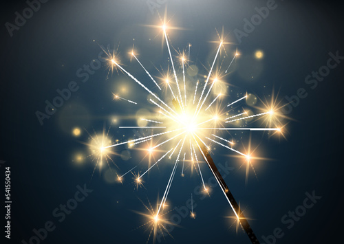 	
Vector illustration of sparklers on a transparent background.	

