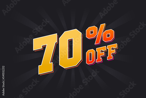 70 Percent off Special Discount Offer. 70% off Sale of advertising campaign vector graphics.