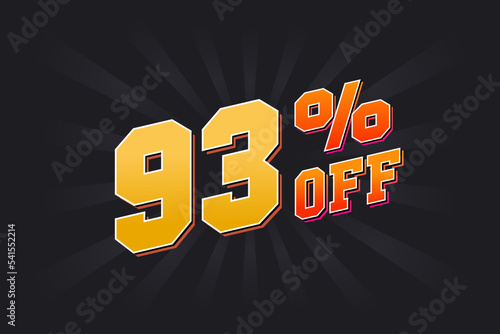 93 Percent off Special Discount Offer. 93% off Sale of advertising campaign vector graphics.