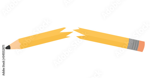 Vector illustration of a broken pencil