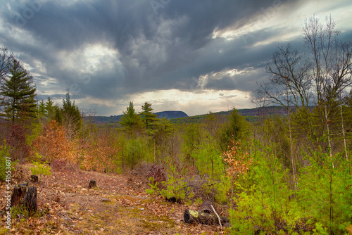 Joe English Hill in the distance, thick clouds. 