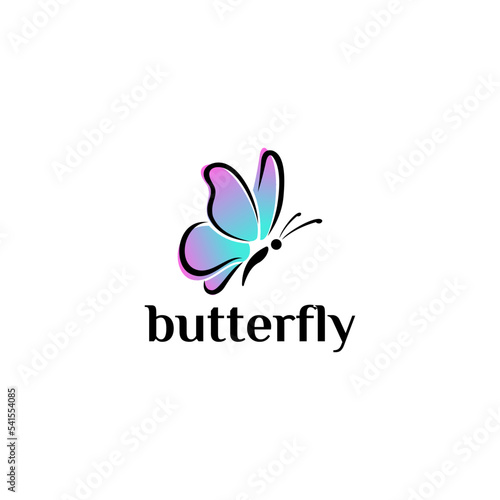 ABSTRACT BUTTERFLY ILLUSTRATION VECTOR LOGO