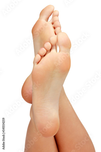 Female feet, isolated. Skin care and foot care concept © Nobilior